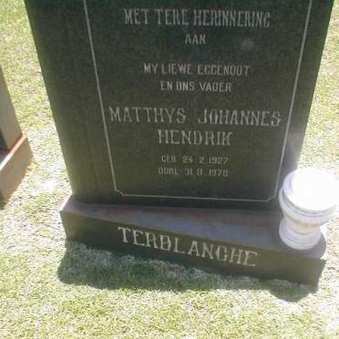 TERBLANCHE Matthys Johannes Hendrik 1927-1970