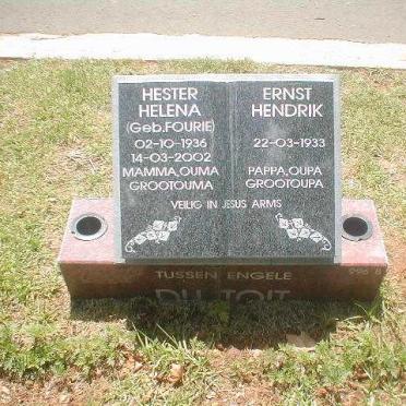 TOIT Ernest Hendrik, du 1933- &amp; Hester Helena FOURIE 1936-2002
