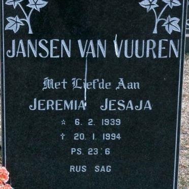 VUUREN Jeremia Jesaja, Jansen van 1939-1994
