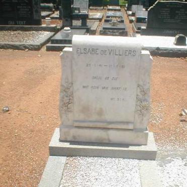 VILLIERS Elsabe, de 1941-1961