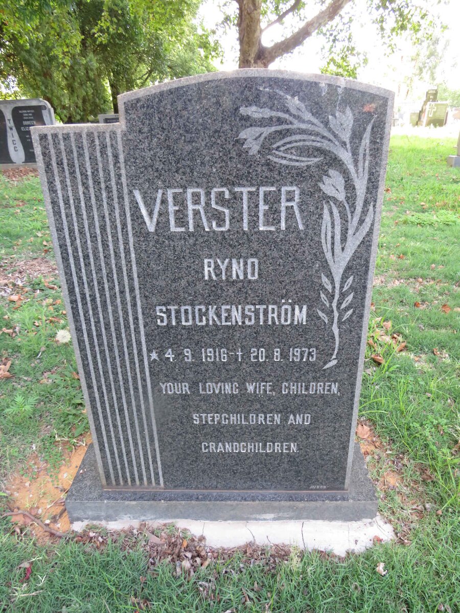 VERSTER Ryno Stockenström 1916-1973