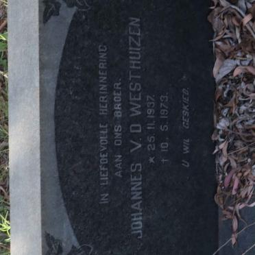 WESTHUIZEN Johannes, v.d. 1937-1973