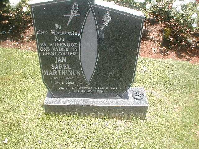 WALT Jan Sarel Marthinus, van der 1930-2002
