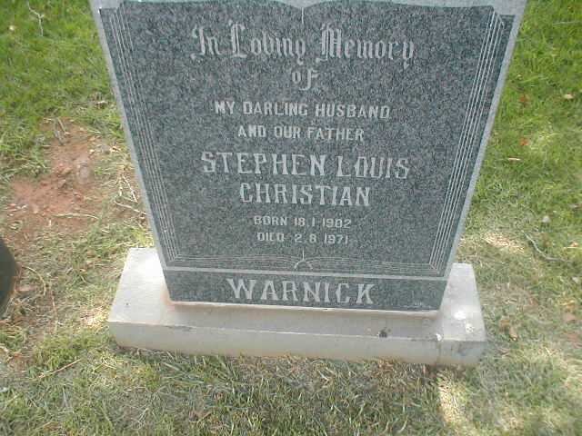 WARNICK Stephen Louis Christiaan 1902-1971