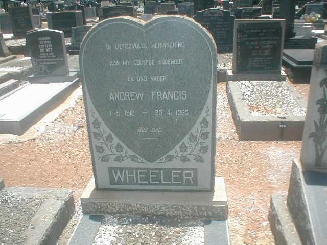 WHEELER Andrew Francis 1912-1965