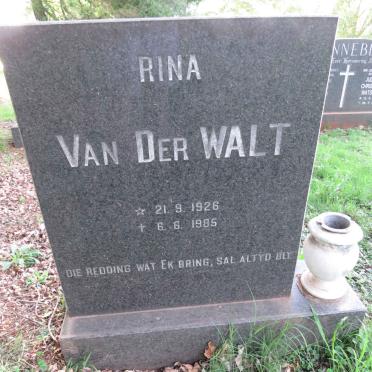 WALT Rina, van der 1926-1985
