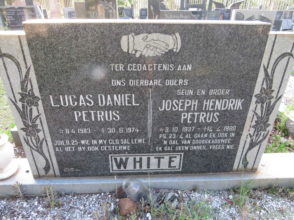 WHITE Lucas Daniel Petrus 1903-1974 :: WHITE Joseph Hendrik Petrus 1937-1980