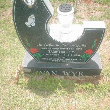WYK Zarietha G.M., van 1933-2000