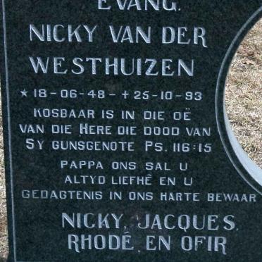 WESTHUIZEN Nicky, van der 1948-1993