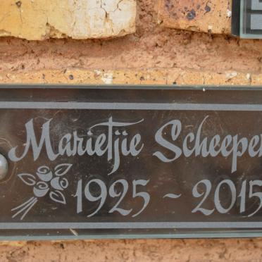 SCHEEPERS Marietjie 1925-2015
