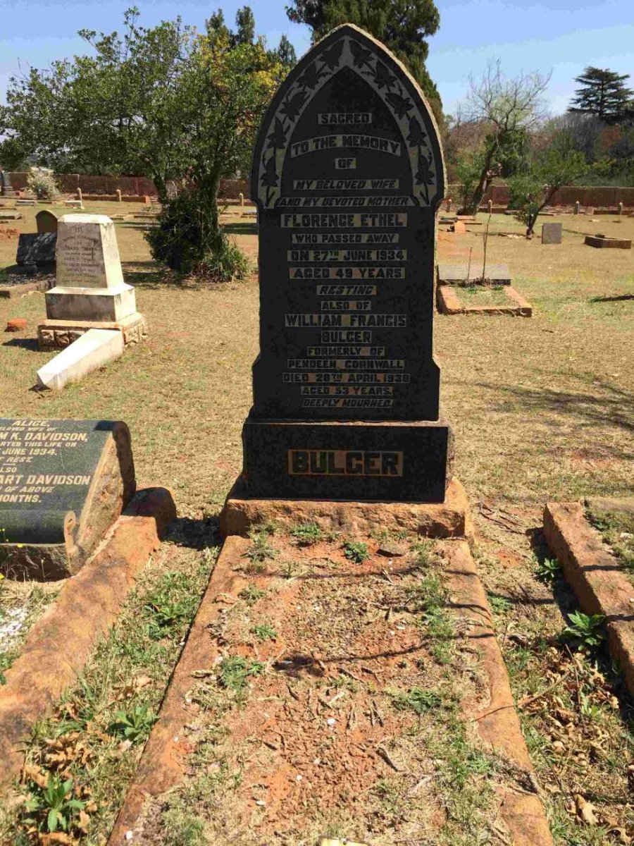 BULGER William Francis -1938 &amp; Florence Ethel -1934