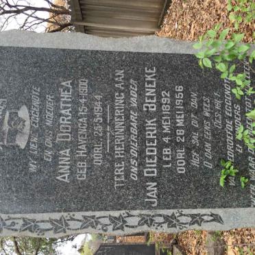 BENEKE Jan Diederik 1892-1956 &amp; Anna Dorathea HAVENGA 1900-1944