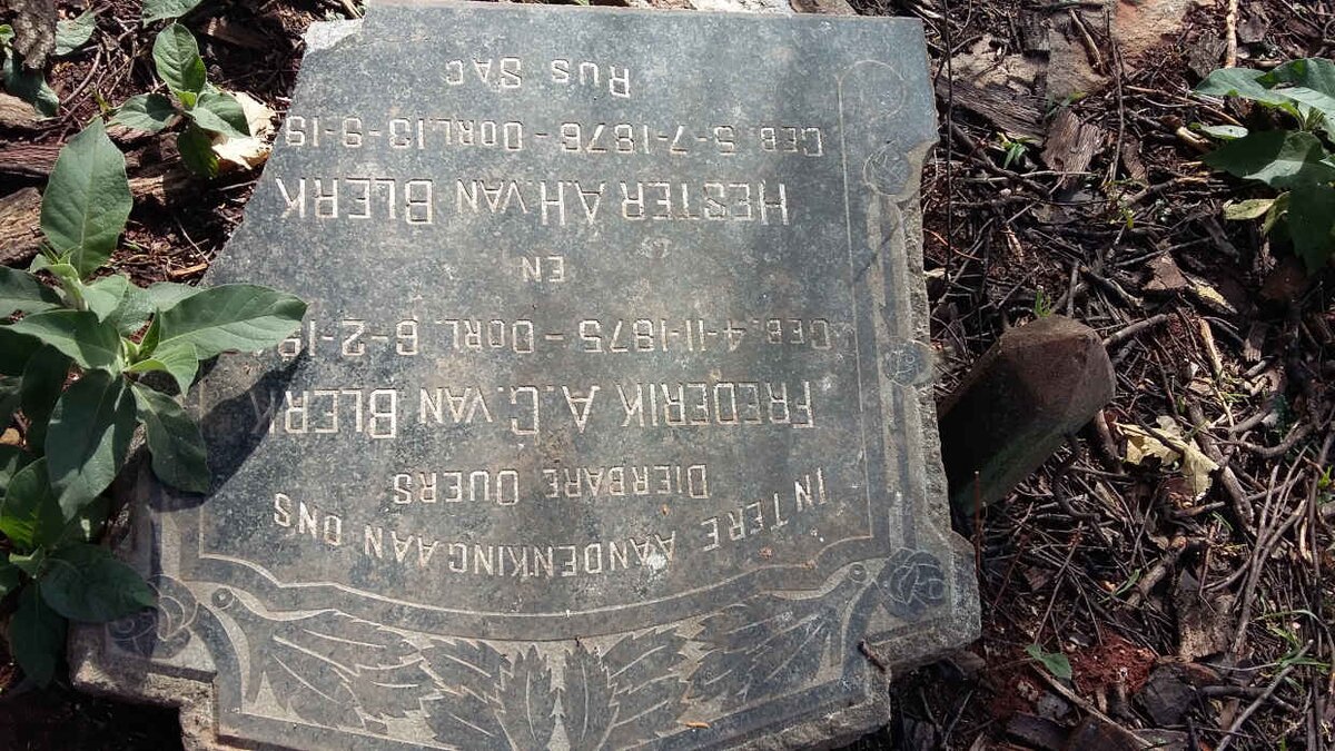 BLERK Frederik A.G., van 1875-1946 &amp; Hester A.H. 1876-19??