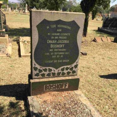 BOSHOFF Dinah Jacoba nee OOSTHUIZEN -1927