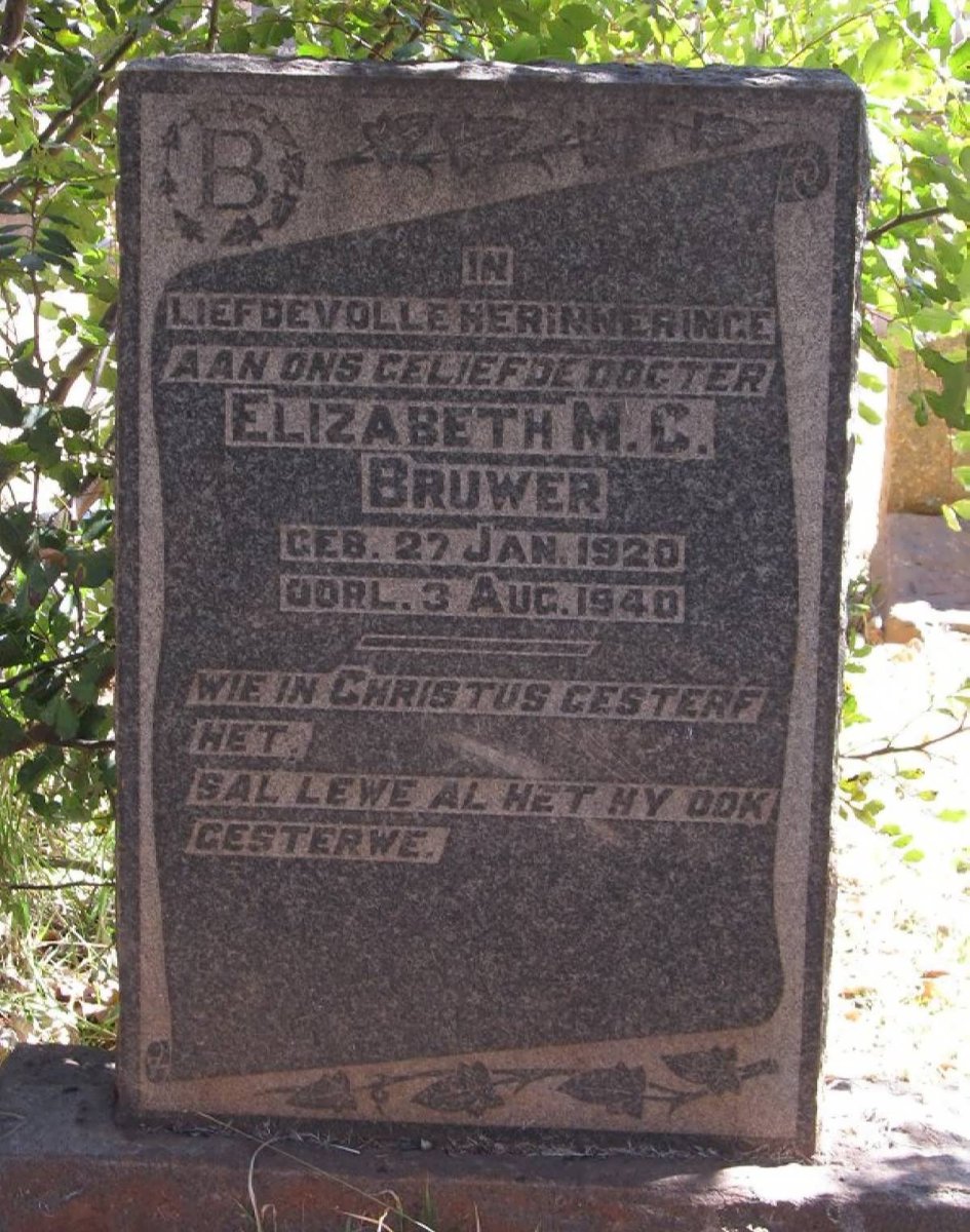 BRUWER Elizabeth M.C. 1920-1940