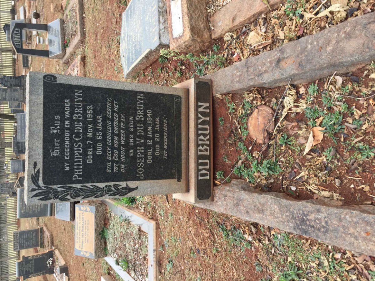 BRUYN Philipus C., du -1953 :: DU BRUYN Joseph V. -1940
