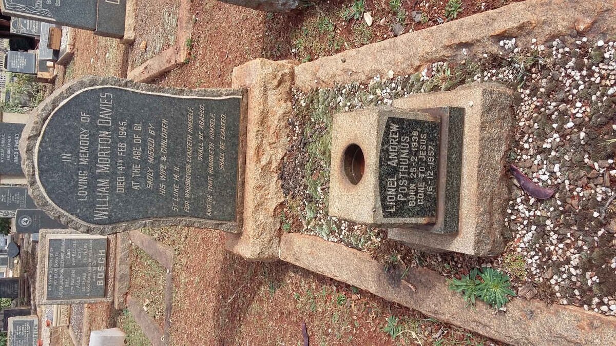 DAVIES William Morton -1945 :: POSTHUMUS Lionel Andrew 1938-1957