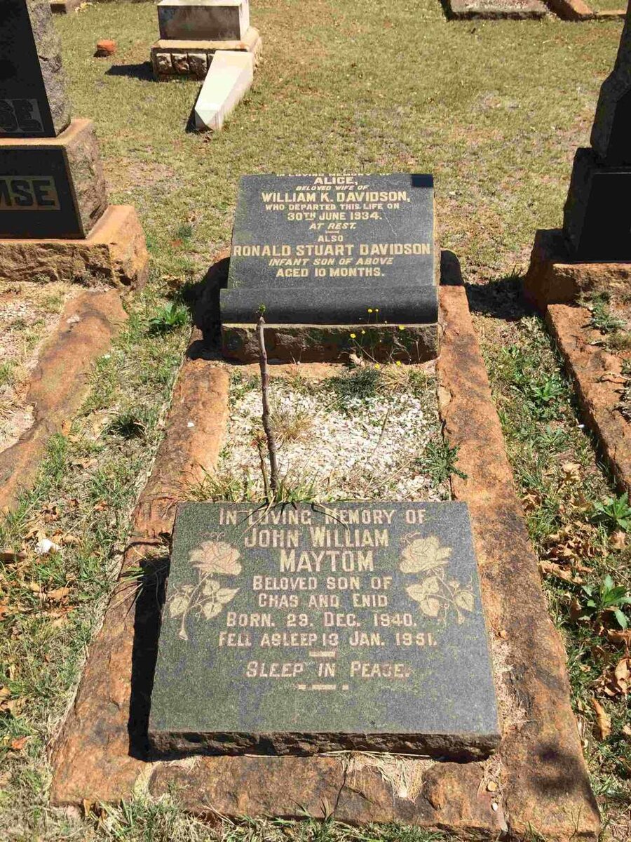 DAVIDSON Alice -1934 :: DAVIDSON Ronald Stewart :: MAYTOM John William 1940-1951