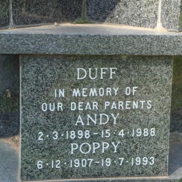 DUFF Andy 1898-1988 &amp; Poppy 1907-1993