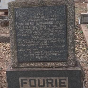 FOURIE Christoffel Gerhardus 1900-1942
