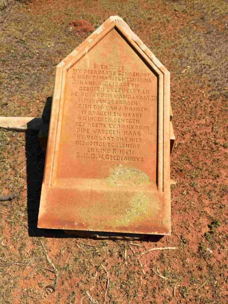 GELDENHUYS Christina Wilhelmenna Johanna Elizabeth nee BYLEVELDT