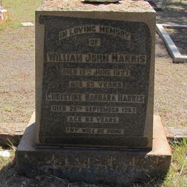 HARRIS William John -1927 &amp; Christine Barbara -1963