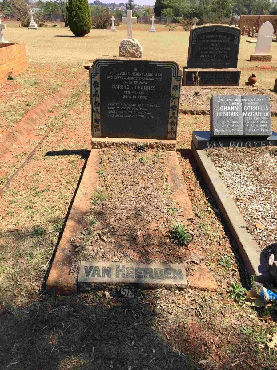 HEERDEN Barend Johannes, van 1862-1937