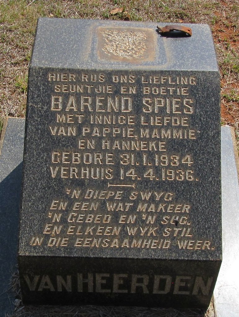 HEERDEN Barend Spies, van 1934-1936