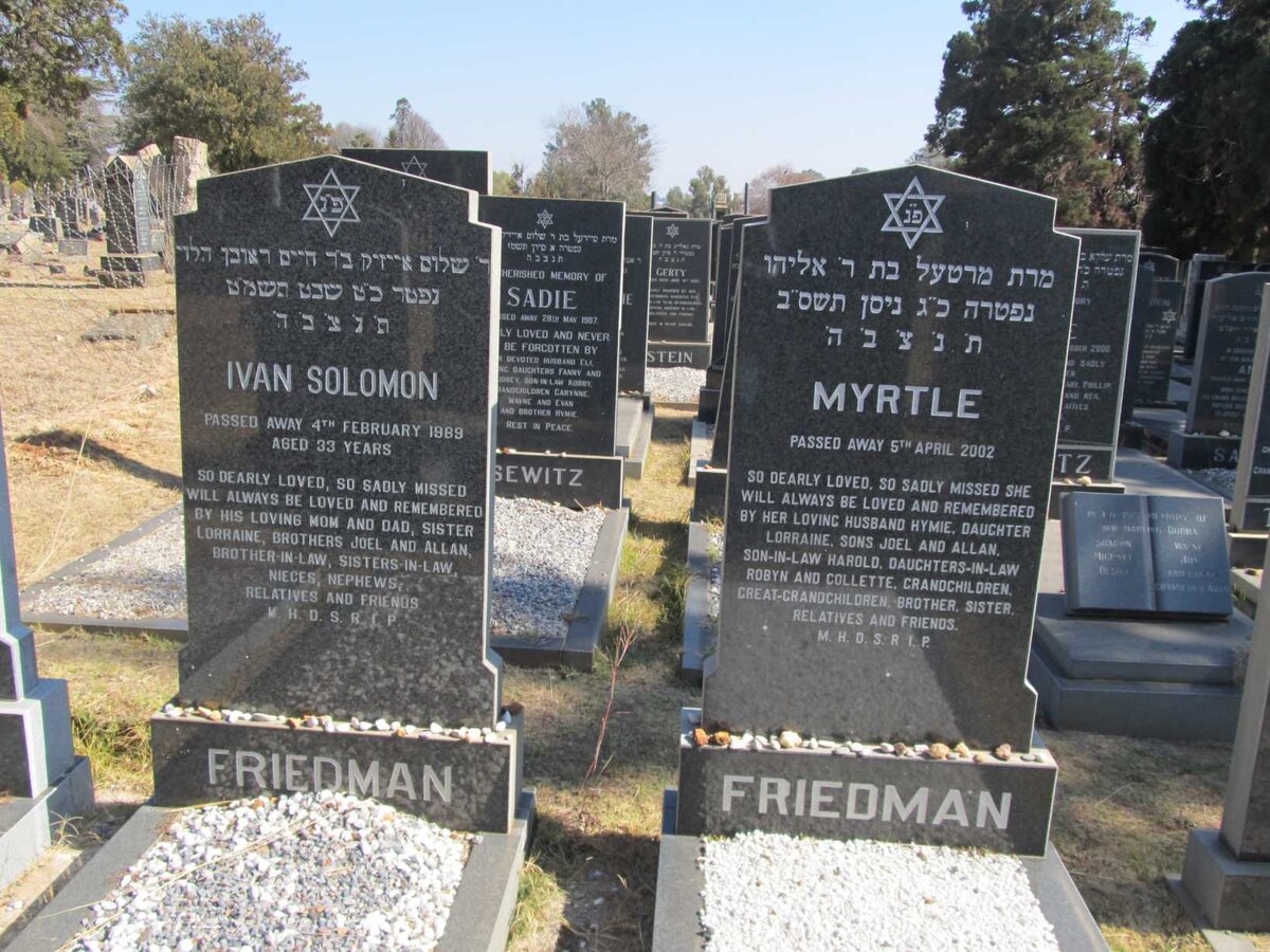 FRIEDMAN Ivan Solomon -1989 :: FRIEDMAN Myrtle -2002