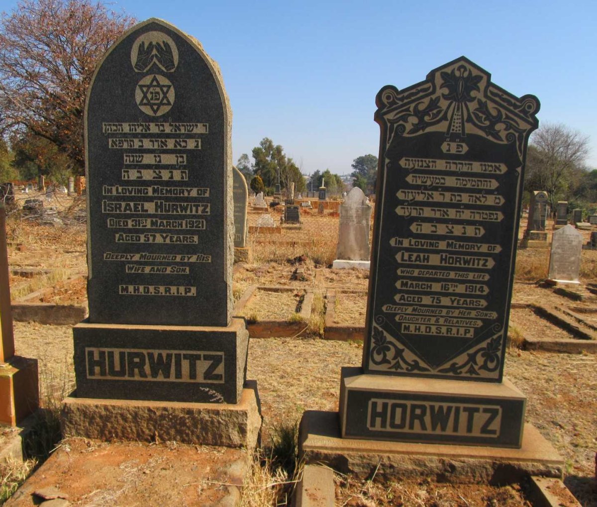 HURWITZ Israel -1921 :: HORWITZ Leah -1914