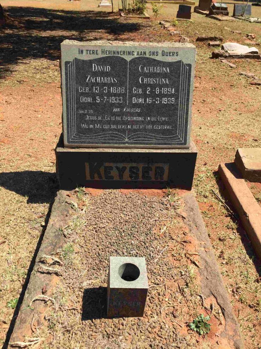 KEYSER David Zacharias 1888-1933 &amp; Catharina Christina 1894-1939