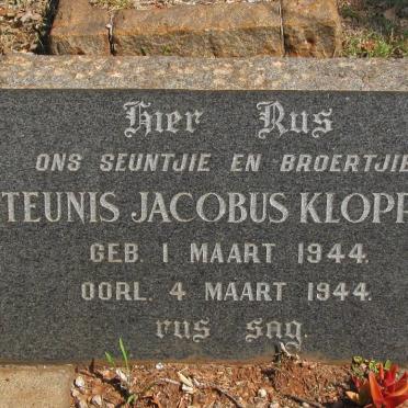 KLOPPER Teunis Jacobus 1944-1944