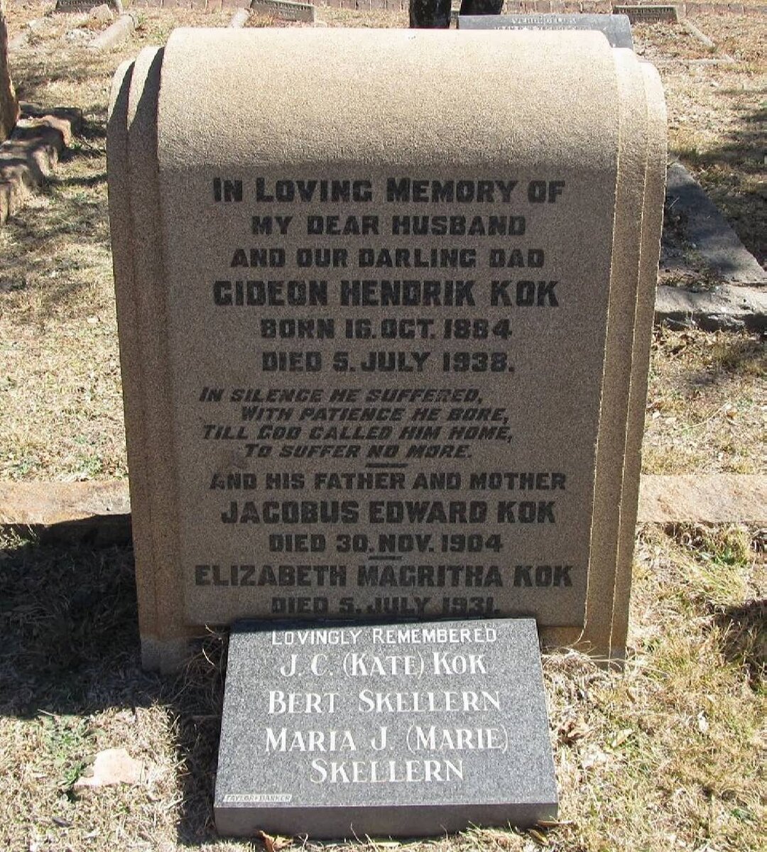 KOK Jacobus Eward -1904 &amp; Elizabeth Margritha -1931 :: KOK Gideon Hendrik 1884-1938