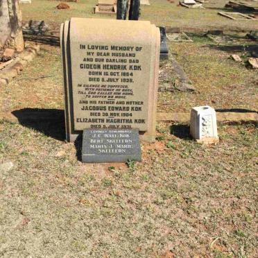 KOK Jacobus Edward -1904 &amp; Elizabeth Magritha -1931 :: KOK Gideon Hendrik 1884-1938 &amp; J.C. :: SKELLERN Bert &amp; Maria 