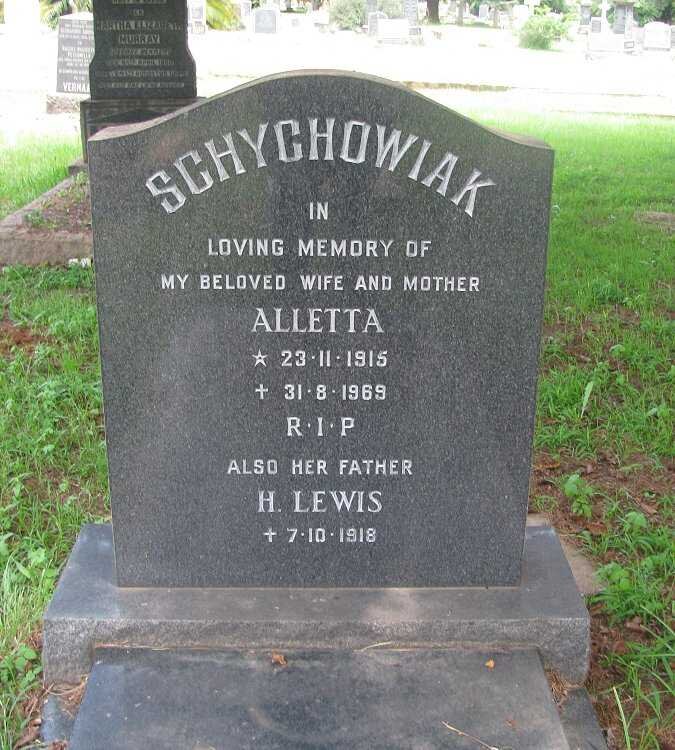 LEWIS H. -1918 :: SCHYCHOWIAK Alletta 1915-1969