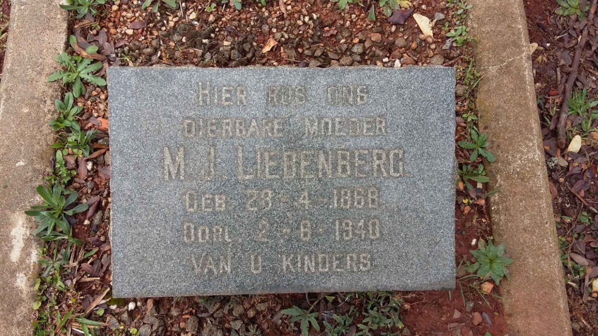 LIEBENBERG M.J. 1868-1940