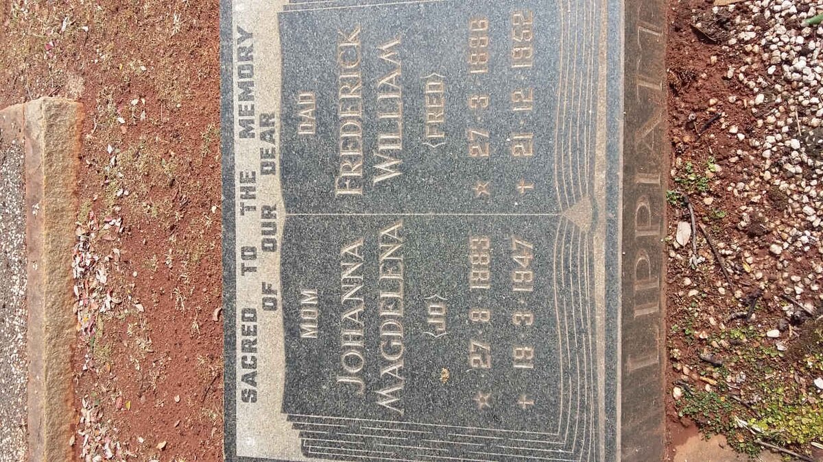 LIPPIATT Frederick William 1896-1952 &amp; Johanna Magdelena 1883-1947