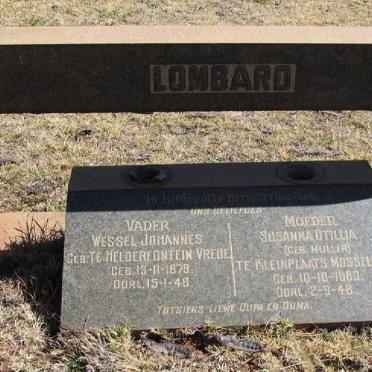 LOMBARD Wessel Johannes 1879-1948 &amp; Susanna Otillia MULLER 1880-1948