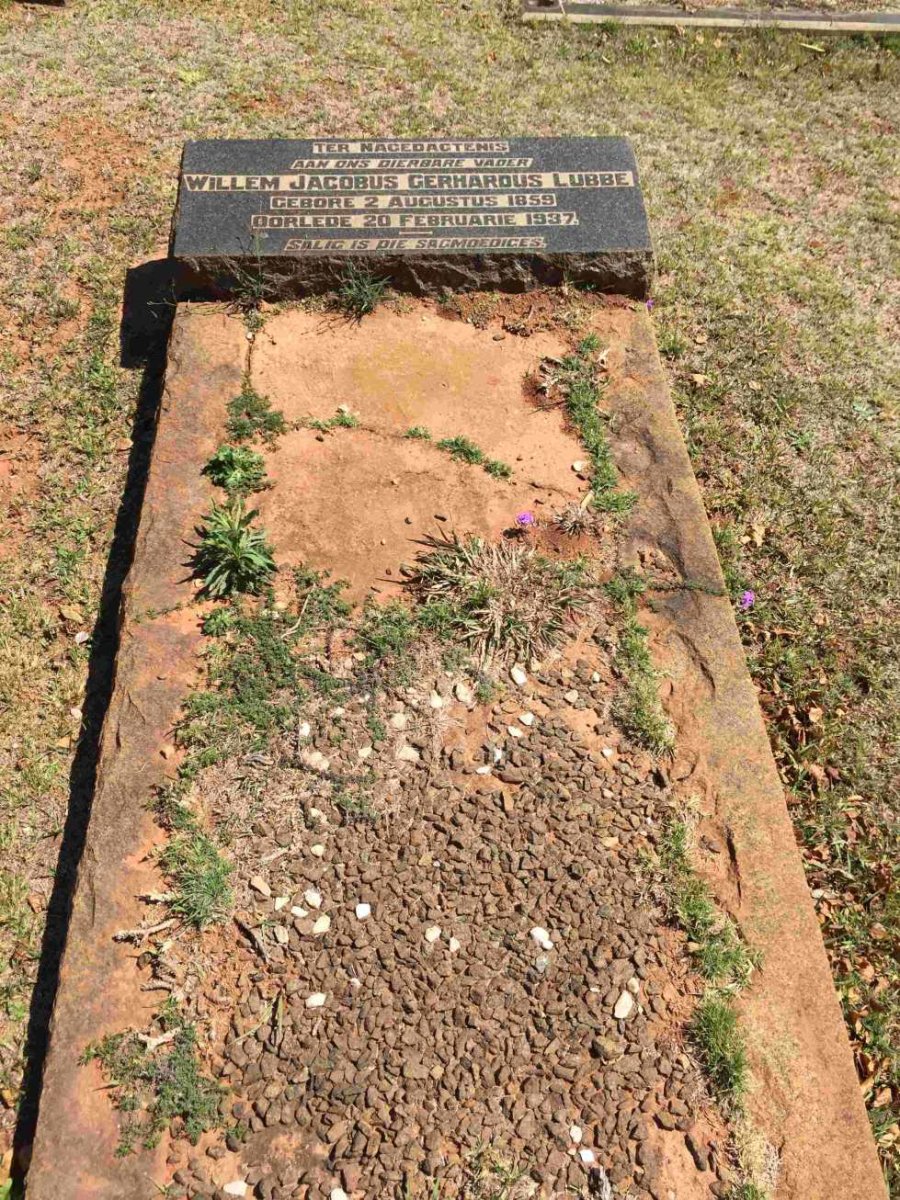 LUBBE Willem Jacobus Gerhardus 1859-1937
