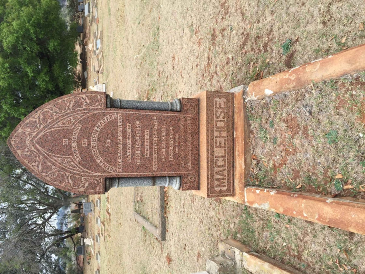 MACLEHOSE Rosina Bein Hagart -1911