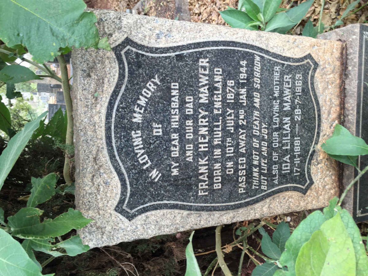 MAWER Frank Henry 1876-1944 &amp; Ida Lilian 1881-1963