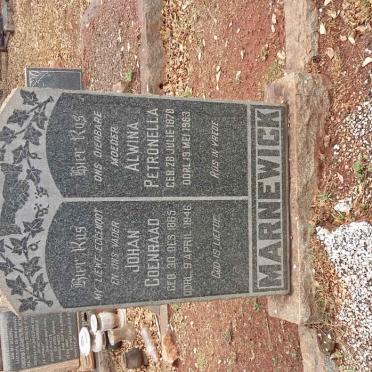 MARNEWICK Johan Coenraad 1865-1946 &amp; Alwina Petronella 1870-1963