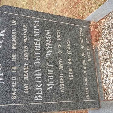 MOULT Bertha Wilhelmina nee WYMAN -1963