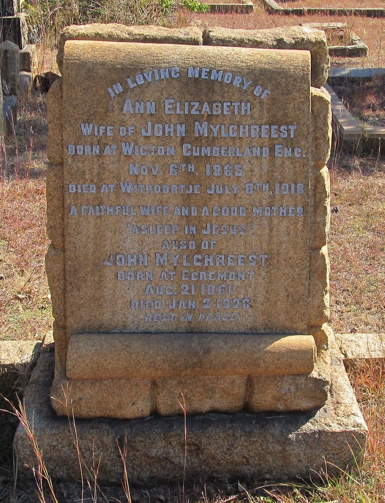 MYLCHREEST John 1861-1926 &amp; Ann Elizabeth 1865-1918