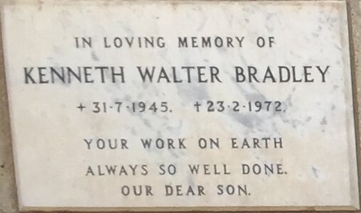 BRADLEY Kenneth Walter 1945-1972