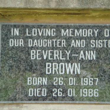 BROWN Beverly-Ann 1967-1986