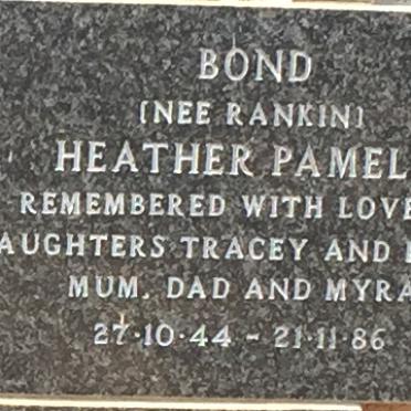 BOND Heather Pamela nee RANKIN 1944-1986
