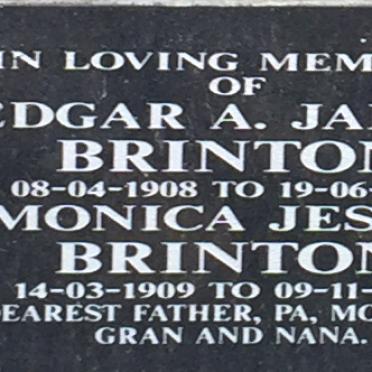 BRINTON Edgar A. James 1908-1970 &amp; Monica Jessie 1909-1999