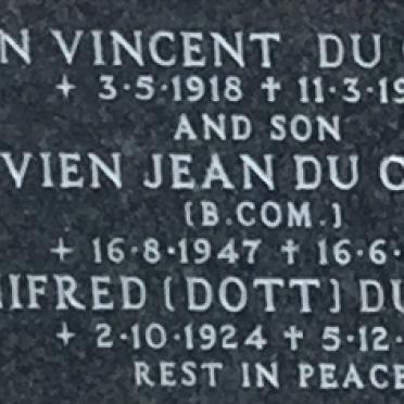 CHENNE Jean Vincent, du 1918-1972 &amp; Winifred 1924-1990 :: DU CHENNE Vivien Jean 1947-1972