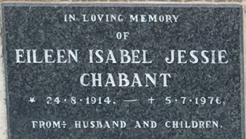 CHABANT Eileen Isabel Jessie 1914-1976